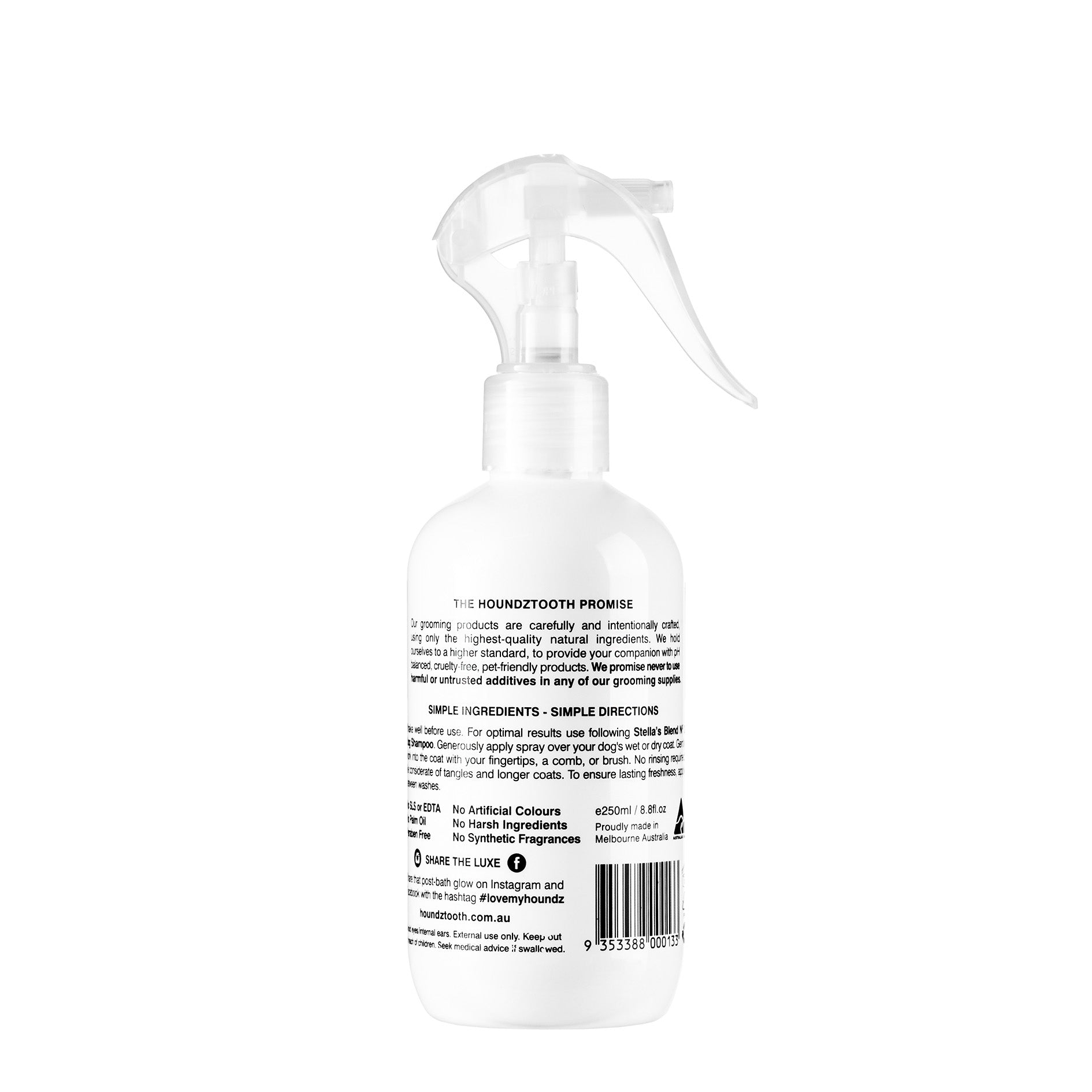 Houndztooth Conditioning & Deodorizing Spray for Dogs - Stella's Blend No.2 | 250ml | Eliminates Odors & Conditions Fur | Perfect for Grooming, Travel & Home Use