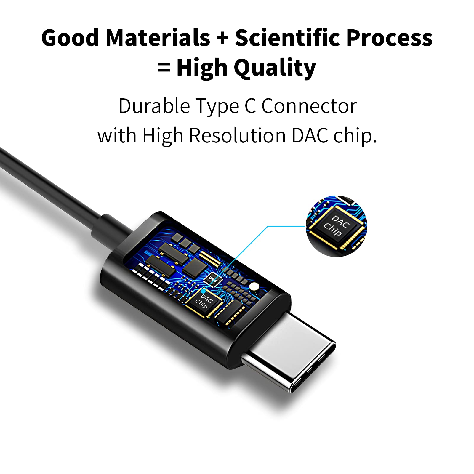 Premium USB-C Headphones with HiFi Stereo Sound - Noise Cancelling Earbuds for iPhone 16, Pixel 9, Samsung S25 Ultra & Galaxy S24 FE - In-Ear Computer Earphones with Built-in Mic for Laptop, Gaming & Work Calls