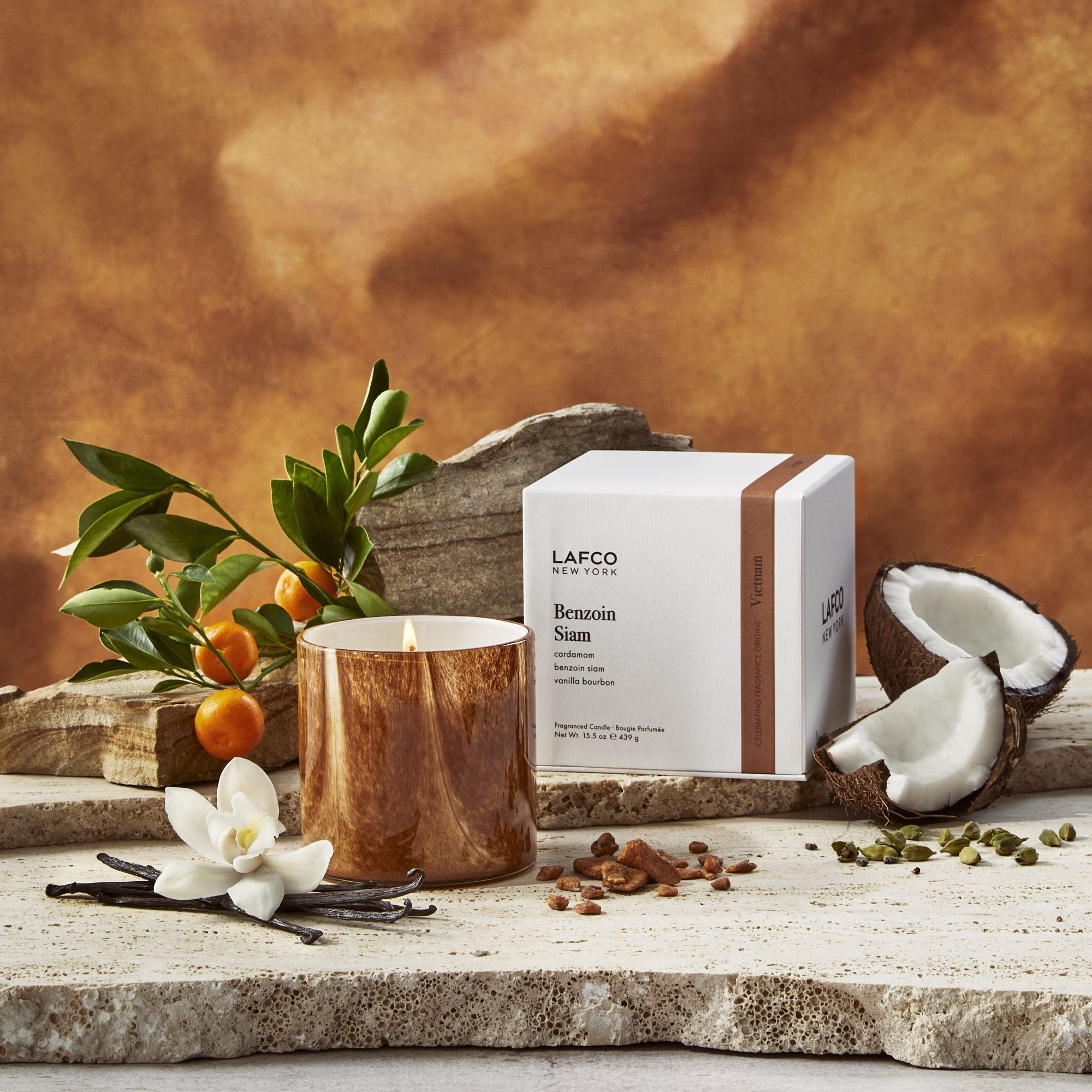 Benzoin Siam Signature Scented Candle - Handmade Aromatherapy Soy Wax Candle for Home Relaxation, Meditation & Romantic Ambiance