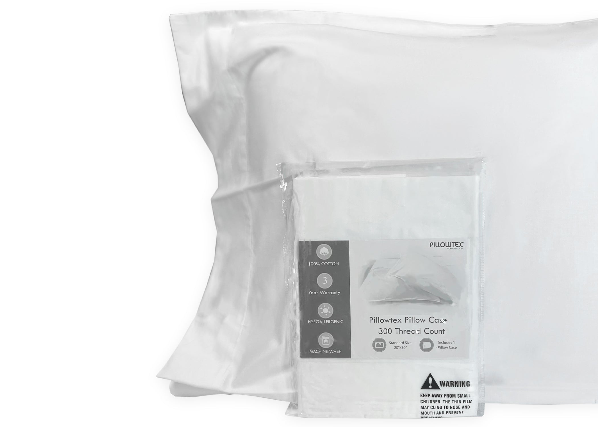 Premium Pillowtex 100% Cotton Pillowcase Set of 2 - Soft & Breathable Bedding for Side Sleepers & Hot Sleepers - Standard Size 20x26 Inches for Comfortable Night's Sleep