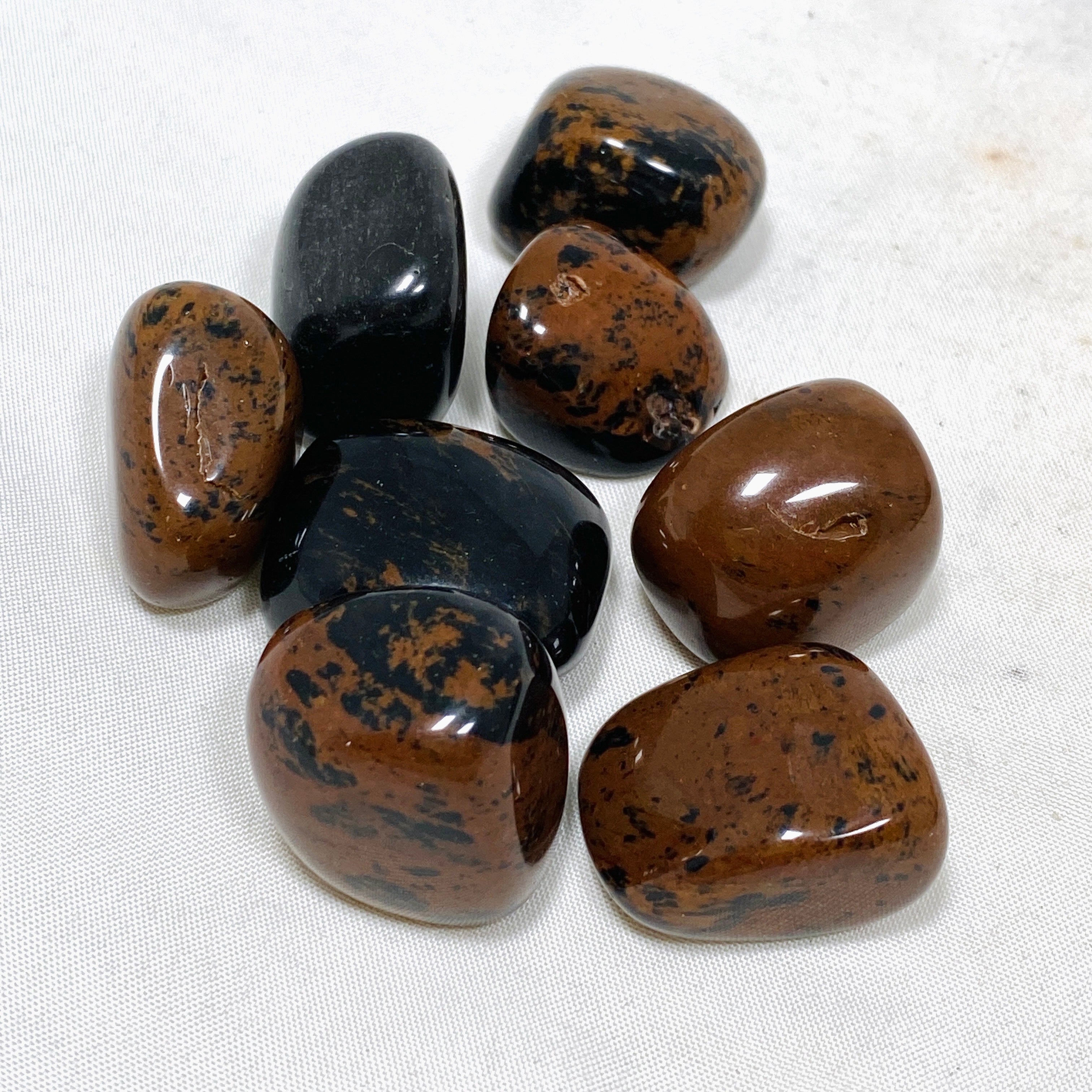 Natural Mahogany Obsidian Tumbled Stones - Polished Healing Crystals for Meditation, Chakra Balancing & Energy Work - Perfect for Home Decor, Jewelry Making & Spiritual Practices