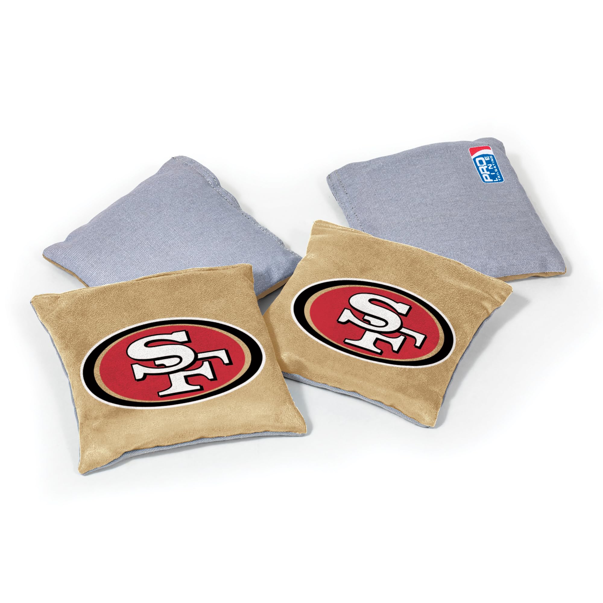 Wild Sports NFL San Francisco 49ers Dual-Sided Cornhole Bean Bags - Premium 4-Pack Toss Bags for Cornhole Game Sets | Perfect for Tailgating, Backyard BBQs & Game Day Parties