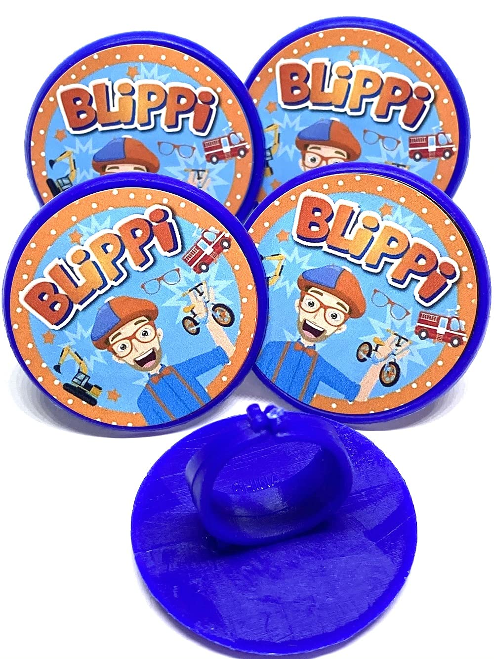 Blue Fox Baking Blippi Birthday Party Supplies - 24pcs Cupcake Toppers & Cake Decorations for Kids Birthday Party, Baby Shower & Celebration Favors