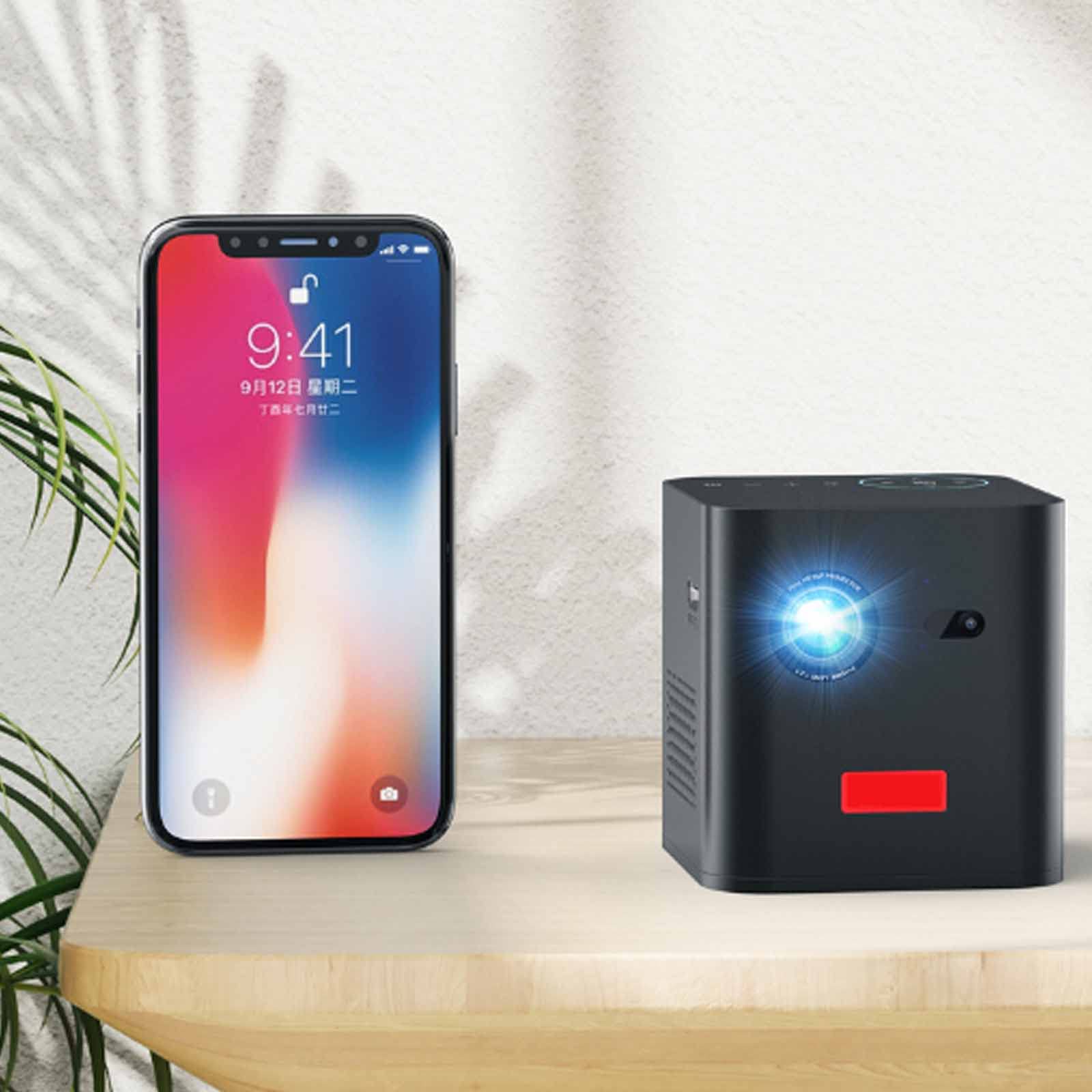 4K Ultra Mini Smart LED Projector with Bluetooth 5.0 & WiFi 2.4G/5G - 7800mAh Battery Portable Pocket Video Projector for Home Theater, Office Presentations, Outdoor Movies & 3D Projection