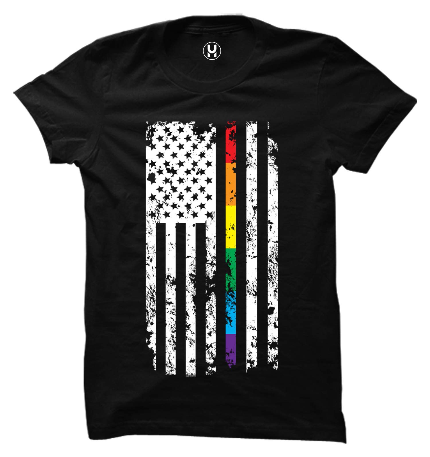 Rainbow USA Flag LGBTQ T-Shirt for Pride Events