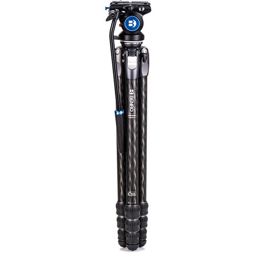Benro Tortoise Carbon Fiber 3 Series Tripod with S4Pro Video Head - Lightweight Professional Tripod for Photography & Videography - Perfect for Travel, Outdoor Shoots & Studio Work