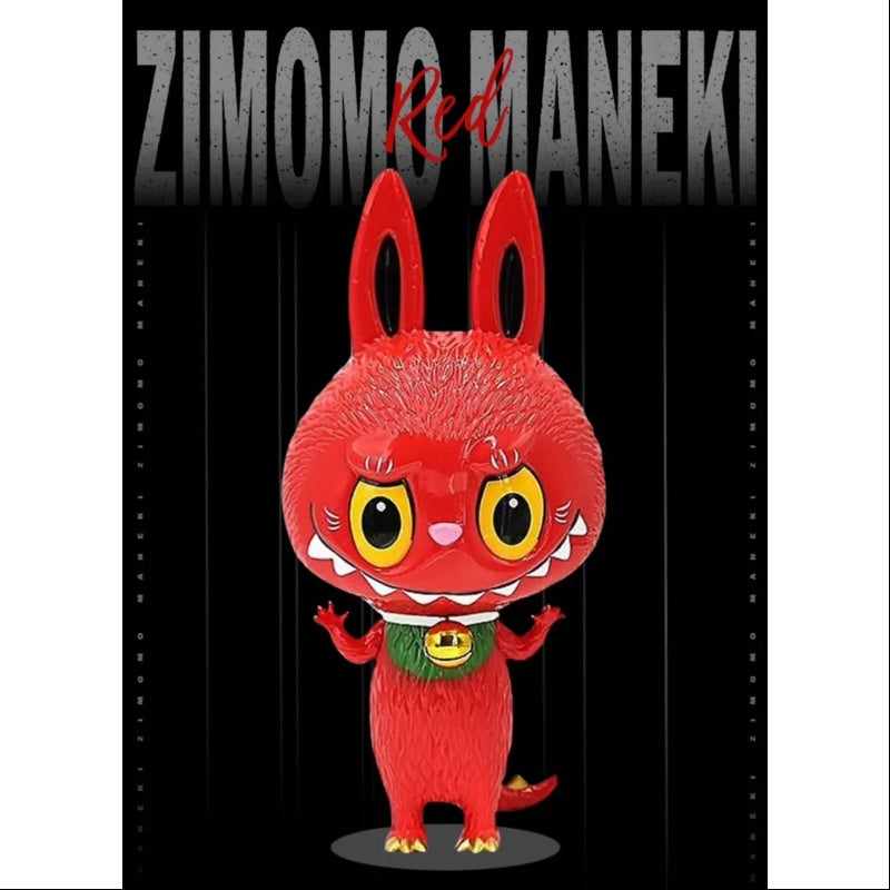 Labubu The Monsters Zimomo Maneki Red Tokyo Wonder Festival 2020 Limited Edition Collectible Figure - Perfect for Anime Fans, Toy Collectors and Home Display