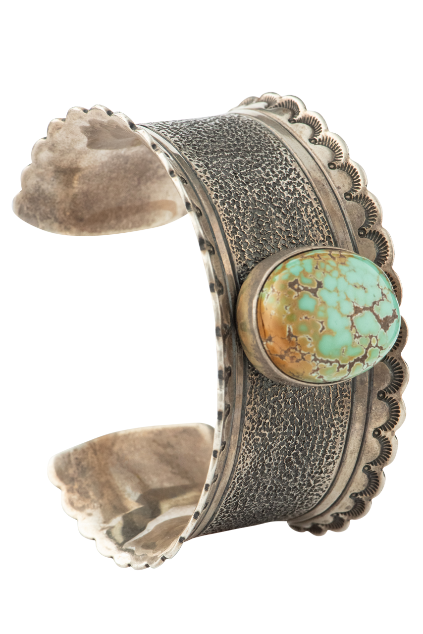 Royston Turquoise Stone Cuff Bracelet for Women - Handmade Sterling Silver Boho Jewelry - Perfect for Casual Wear, Gift Giving & Special Occasions