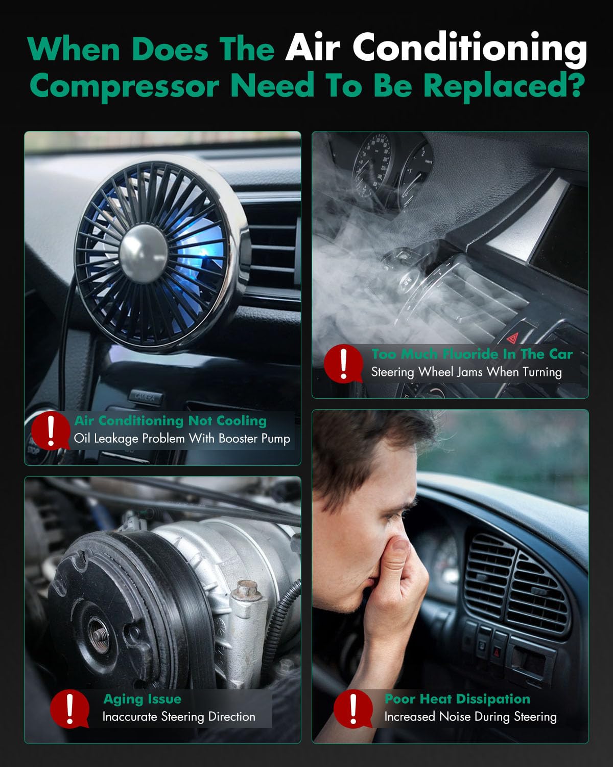 SCITOO AC Compressor Replacement for Honda Accord 2.4L 2003-2007 - CO 28003C Air Conditioning Compressor with Clutch - Perfect for Summer Cooling & Auto AC Repair