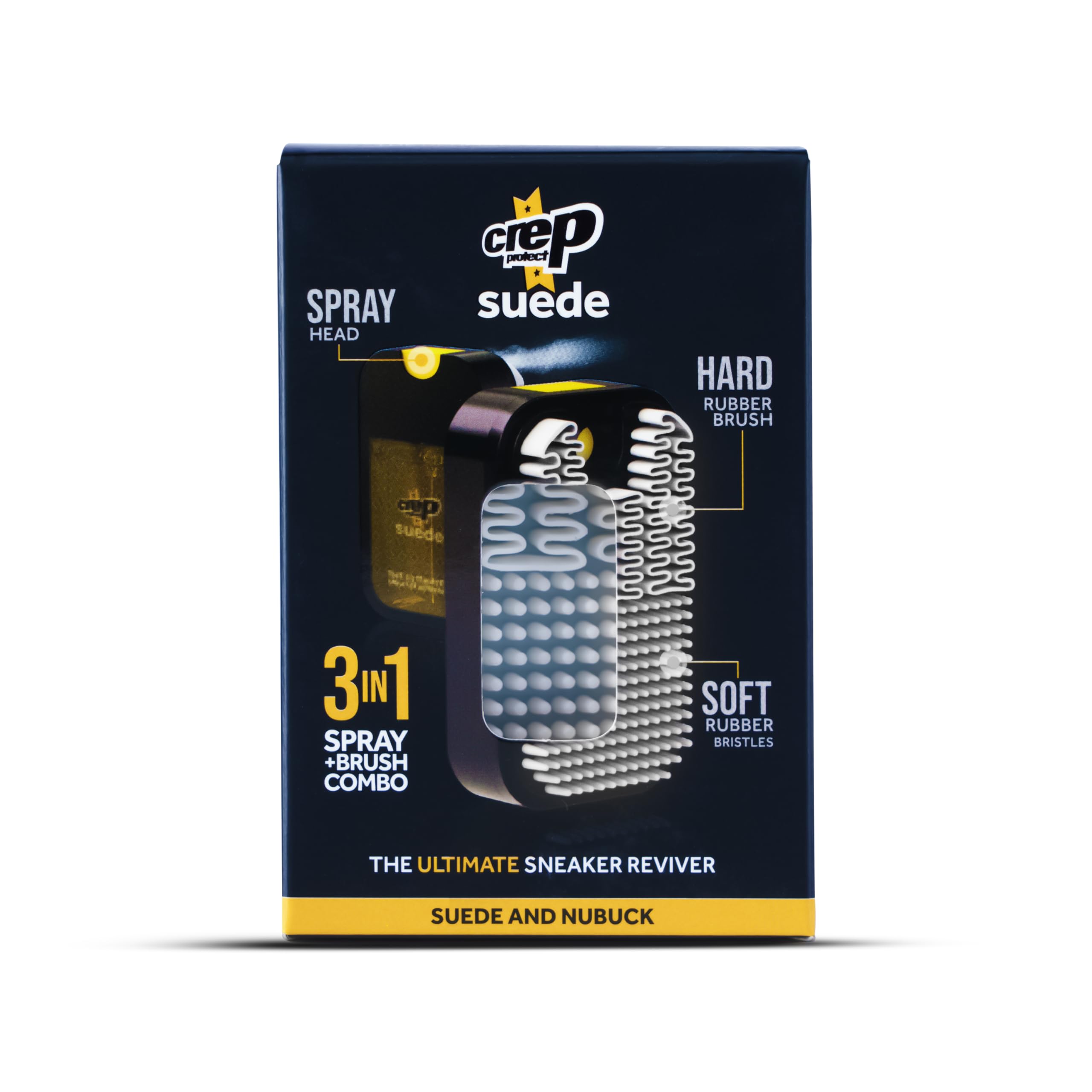 Crep Protect Suede Reviver & Cleaner Kit - Best Suede & Nubuck Sneaker Care Spray with Brush - Restores Color, Texture & Protects Shoes - Perfect for Jordans, Boots & Casual Wear