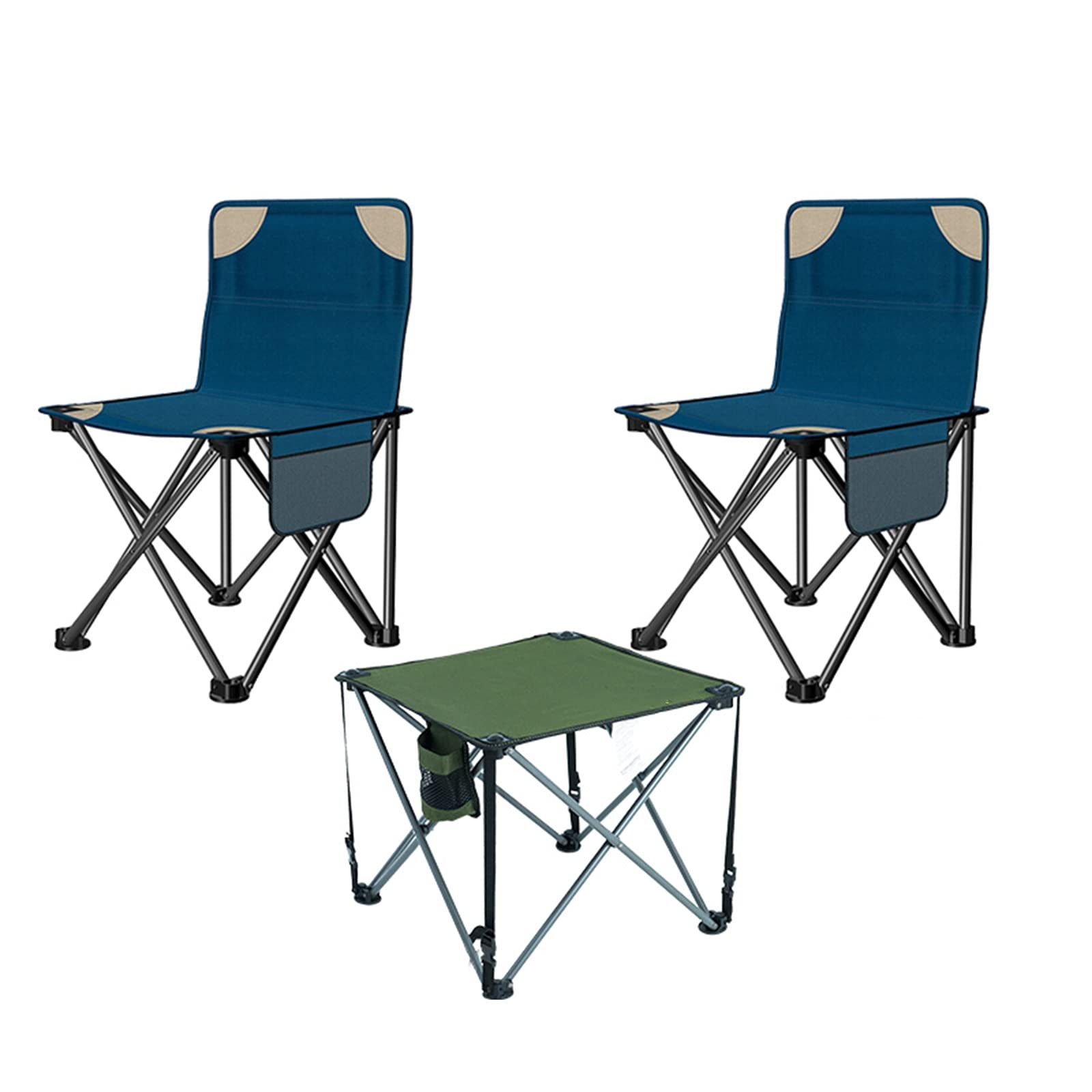 Portable Folding Camping Table and Chairs Set with Cup Holder & Carry Bag - Lightweight Oxford Cloth Picnic Table for Outdoor, Backyard, Beach, Hiking (3-Piece) - Perfect for Camping Trips, BBQs, Tailgating & Garden Parties