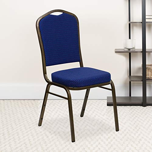 Navy Blue Patterned Fabric/Gold Vein Frame
