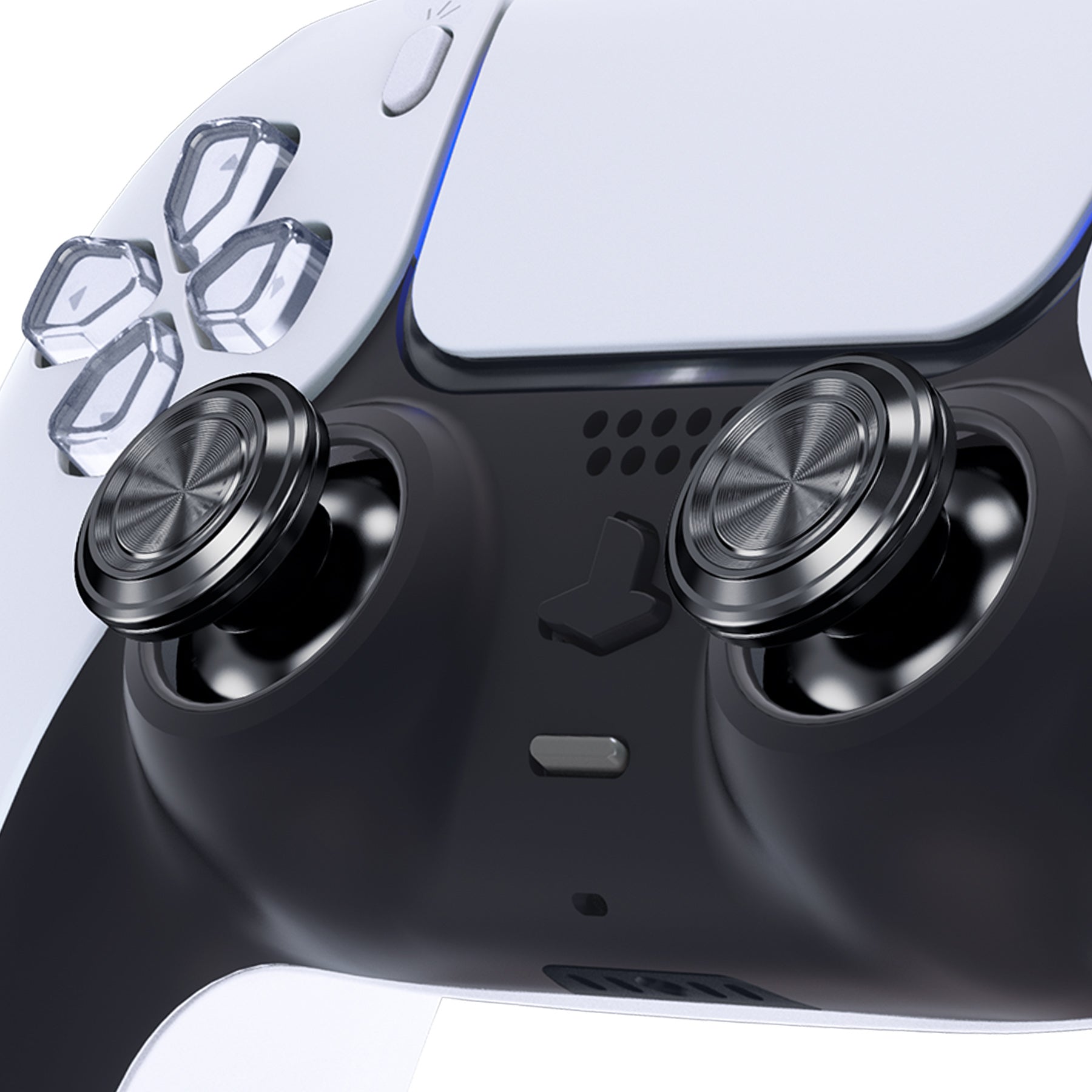 eXtremeRate Dark Gray Metal Thumbsticks for PS5 Controller - Replacement Aluminum Analog Joysticks Compatible with PS4 Controller (Controller Not Included) JPFC007 - Enhance Gaming Precision for FPS, Racing & Action Games