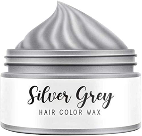 Silver Blonde Hair Wax - Smoky Gray Hair Dye for Punk Style | Instant Hairstyle Mud Cream | Long-Lasting Silver Grey Hair Color Wax for Men & Women | Perfect for Cosplay, Halloween & Fashion Styling