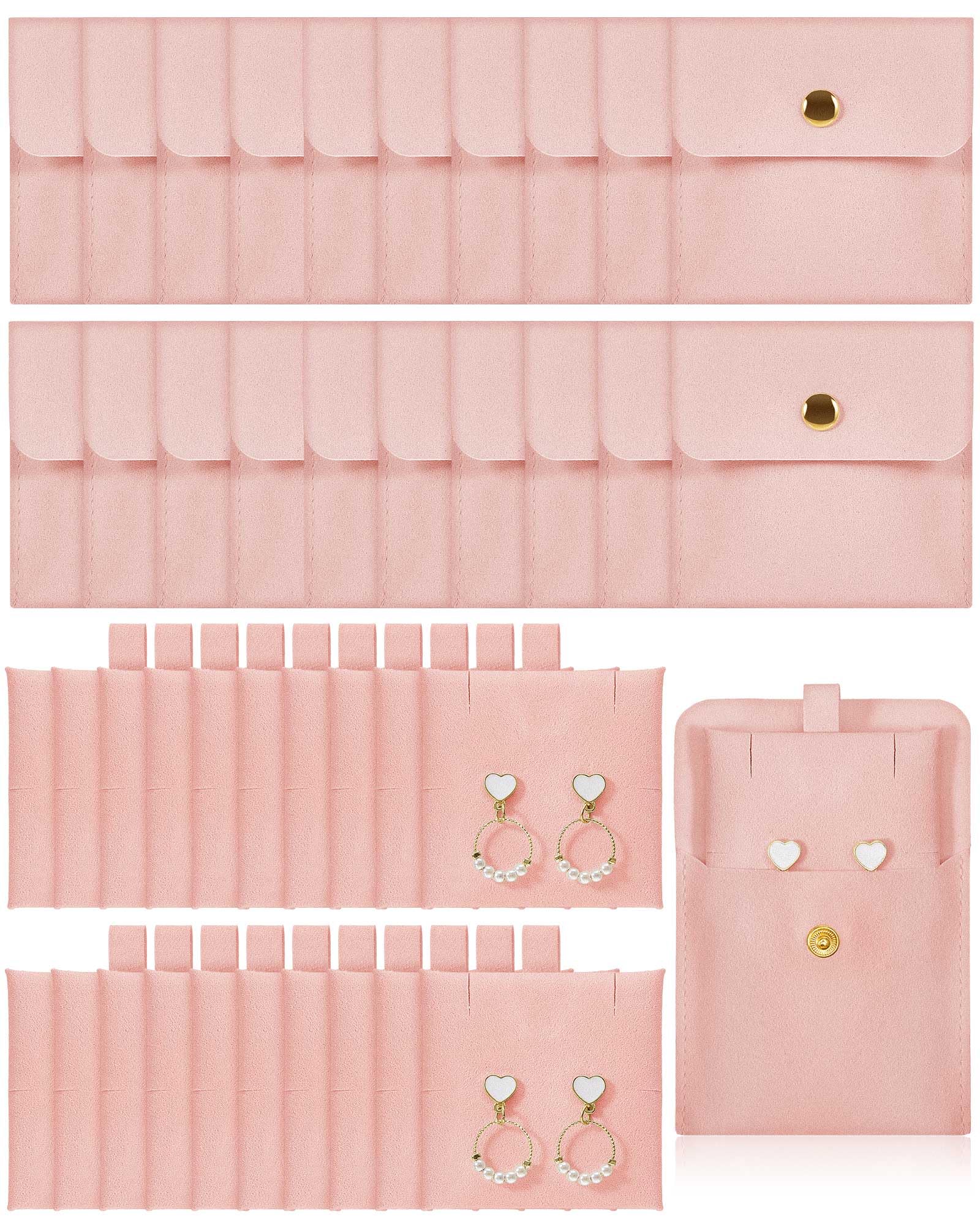 Premium Jewelry Pouch with Soft Insert Pad & Snap Closure - Microfiber Gift Bags for Bracelets, Rings & Necklaces - Perfect for Travel, Storage & Luxury Gift Packaging