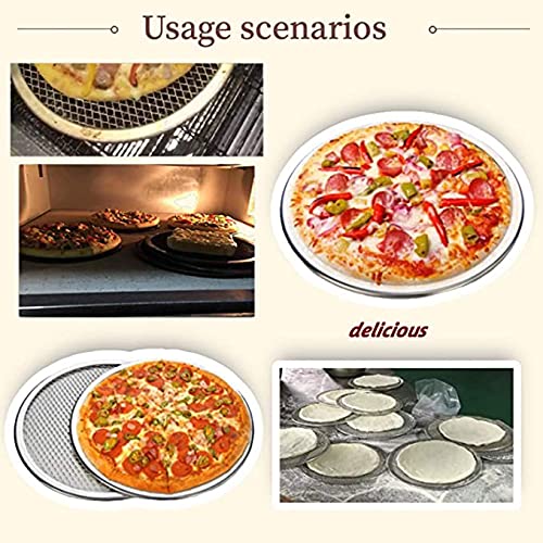 WSHA 5-Pack Aluminum Pizza Screens - Nonstick Baking Pans for Oven & BBQ (7,8,10,12,14,16 Inch) - Perfect for Home Pizza Making, Restaurant Use & Outdoor Grilling