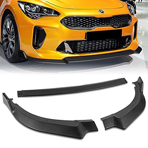 **Matte Black PU/553 Front Bumper Lip Splitter Kit (3PCS) – Compatible with 2018-2021 Kia Stinger – Aggressive Style Upgrade for Enhanced Aerodynamics & Street Racing Look**    *(Perfect for Car Enthusiasts, Custom Builds, and Performance Tuning – Ideal for Street Racing, Car Shows, and Daily Driving Style Enhancement)*