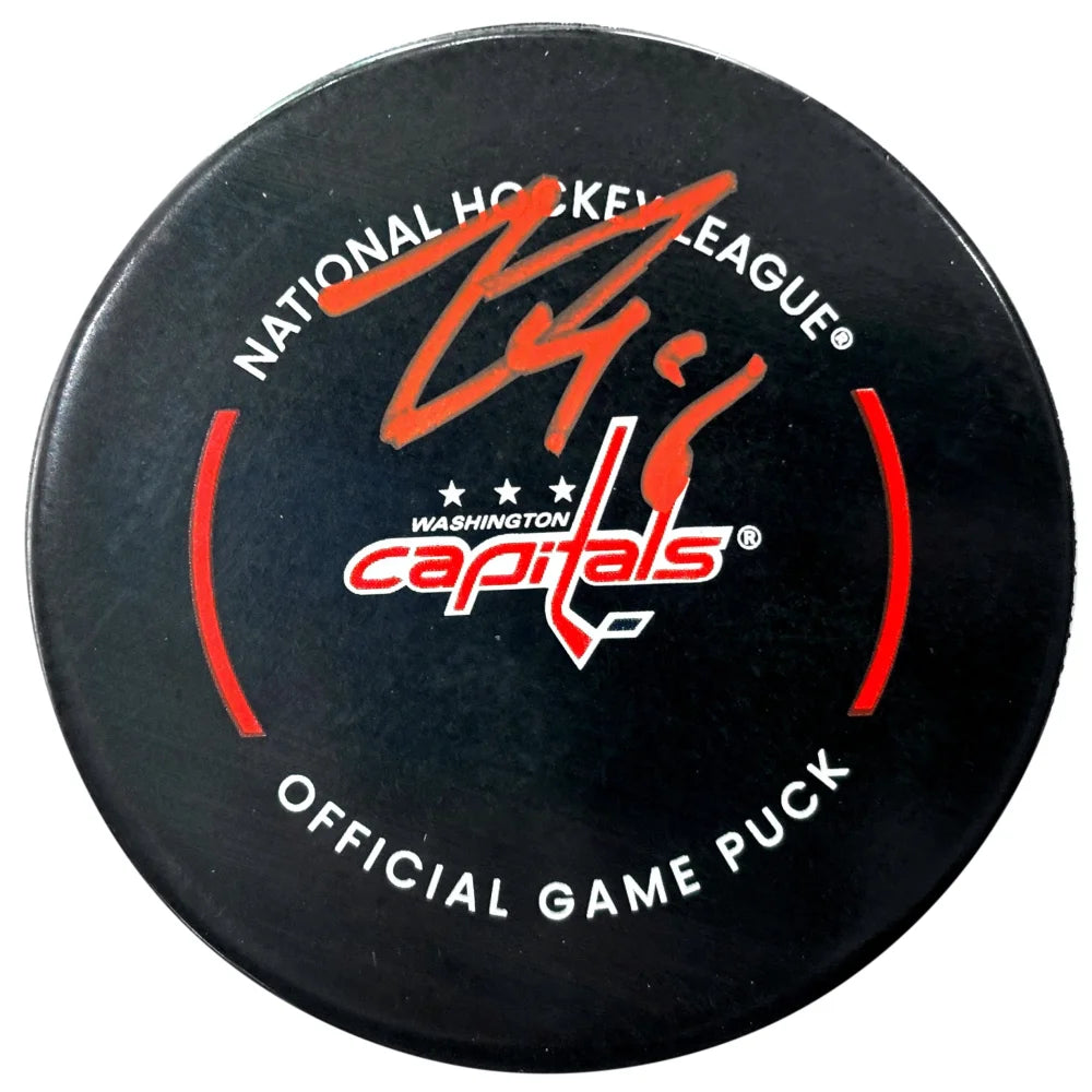 Logan Thompson Autographed Washington Capitals NHL Hockey Puck with COA - Official Collectible Memorabilia for Hockey Fans & Sports Collectors - Perfect for Display, Gifts, and Game Room Decor