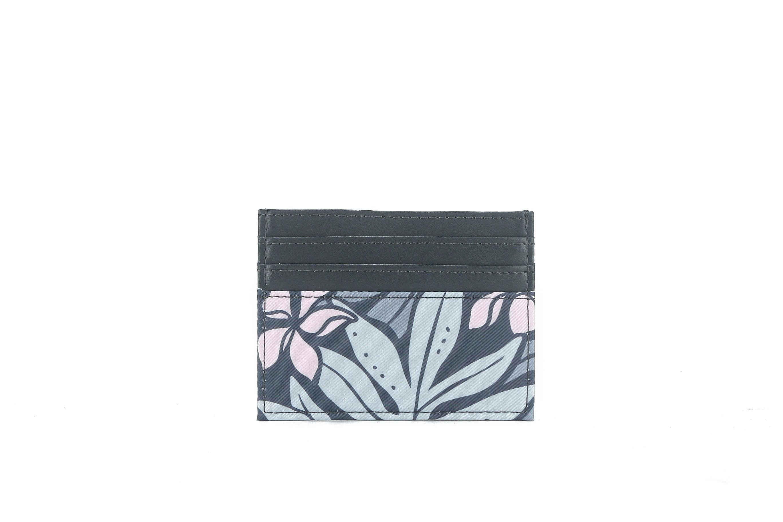 Meilany Ke'olu Laua'e Grey Card Holder Wallet - Slim RFID Blocking Credit Card Case for Women & Men - Perfect for Travel, Work, and Everyday Use