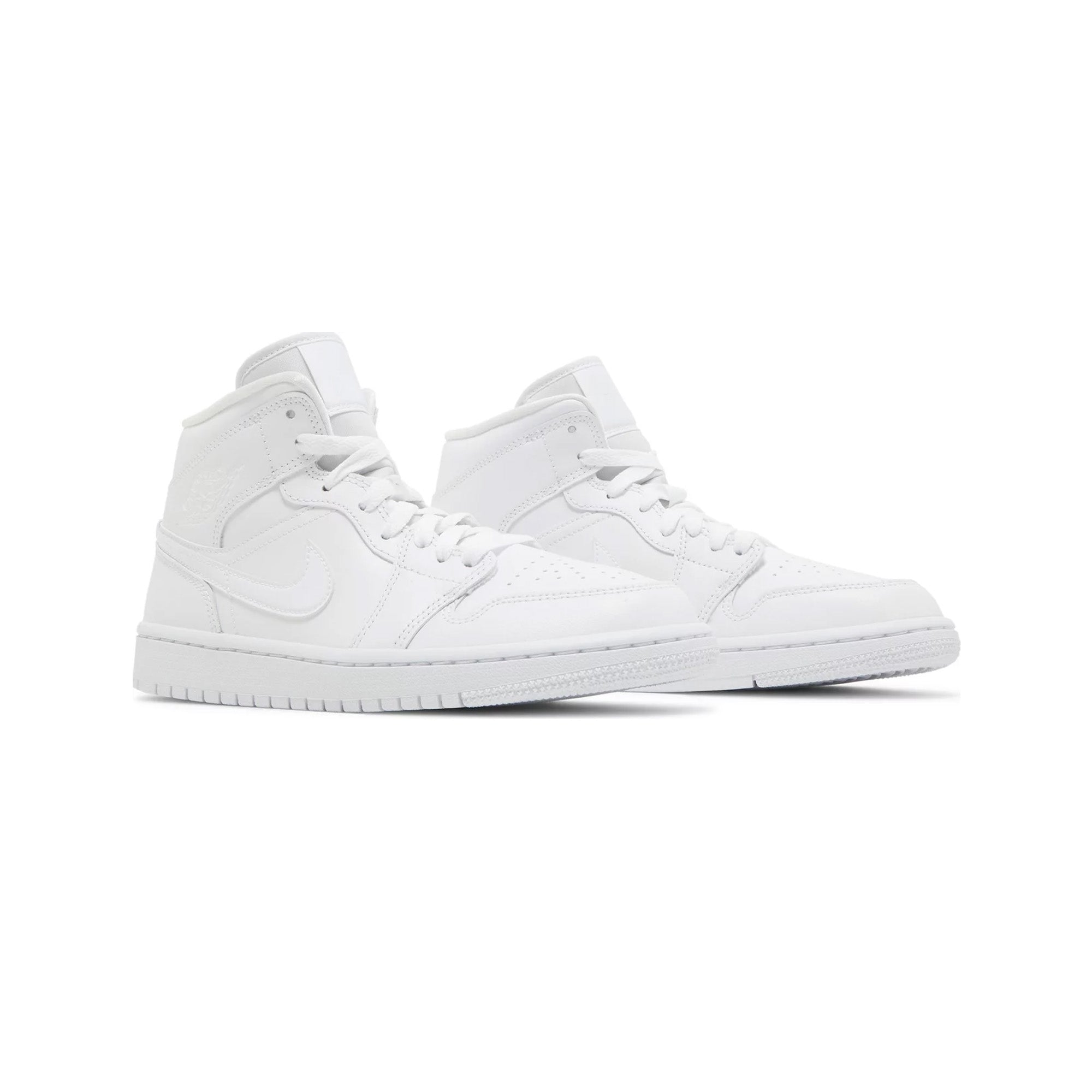 Air Jordan 1 Mid 'Triple White' Women's Basketball Shoes (2022) - Comfortable Sneakers for Casual Wear, Gym & Street Fashion