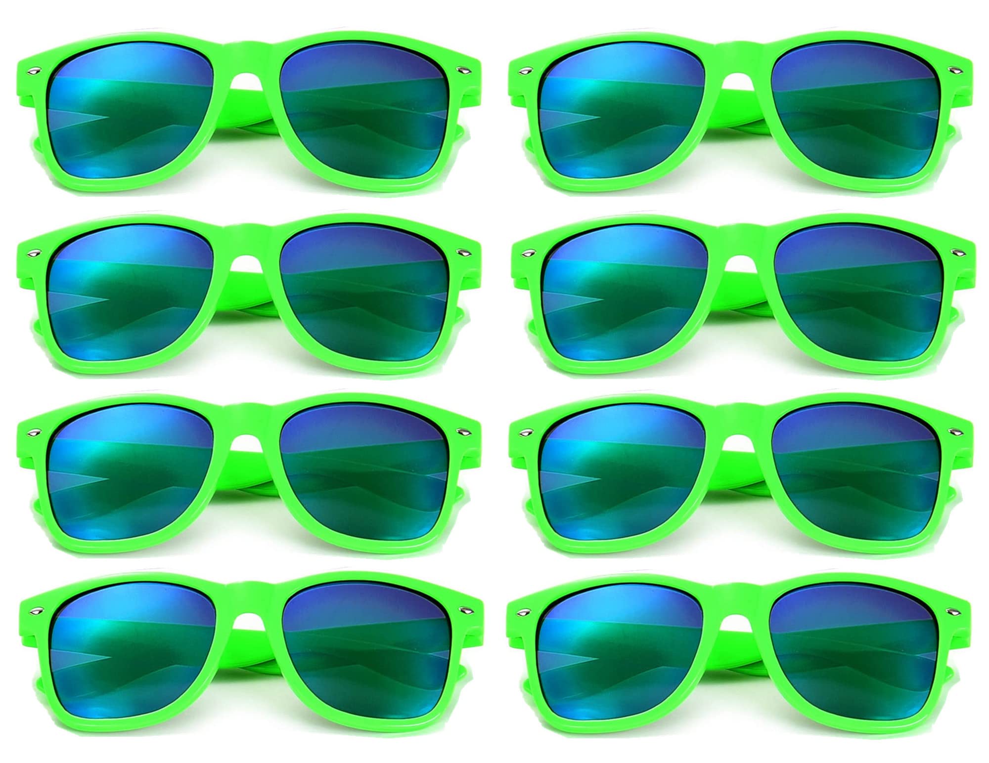 8/12/18 Pack Neon Sunglasses Bulk - Colorful Retro Party Sunglasses Multipack for Men & Women - Perfect for Pool Parties, Beach Outings, Festivals & Summer Events