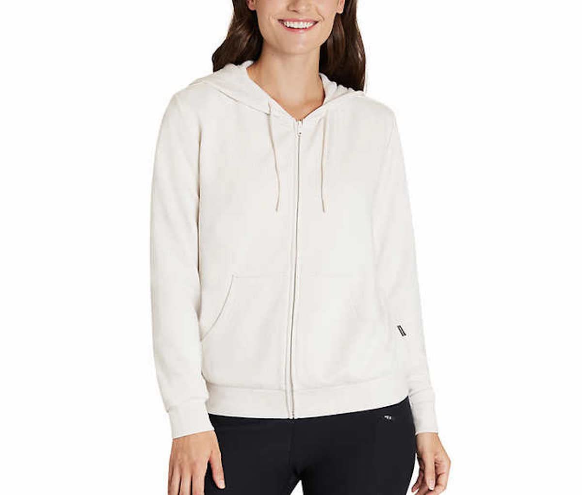 Eddie Bauer Women's Supersoft Full-Zip Hoodie Jacket - XX-Large, Chalk | Cozy Fleece Pullover for Hiking, Camping & Casual Wear | Warm Winter Outerwear for Outdoor Activities