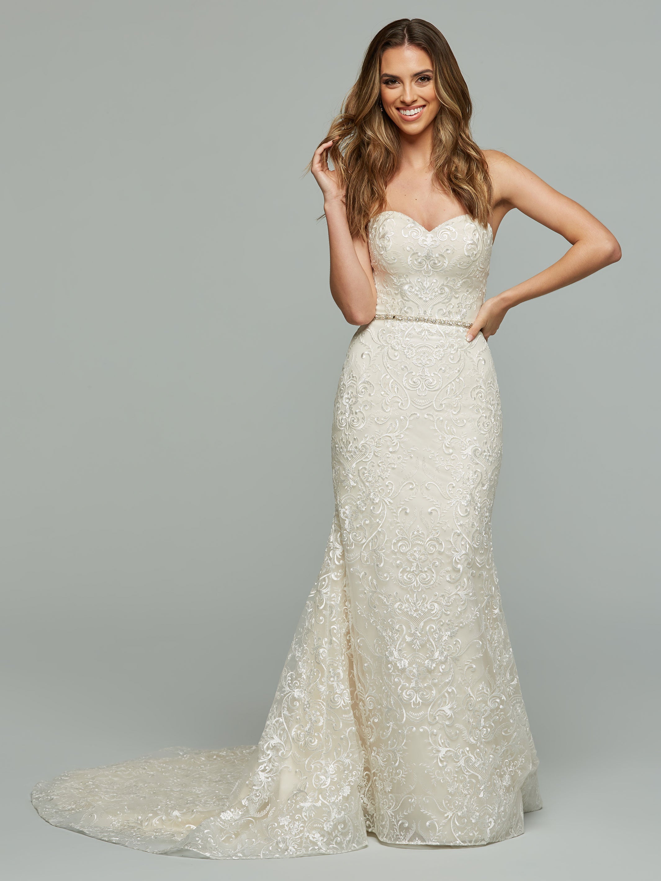 Elegant Beth Lace Mermaid Wedding Dress - Romantic A-Line Bridal Gown for Beach, Church & Formal Ceremonies