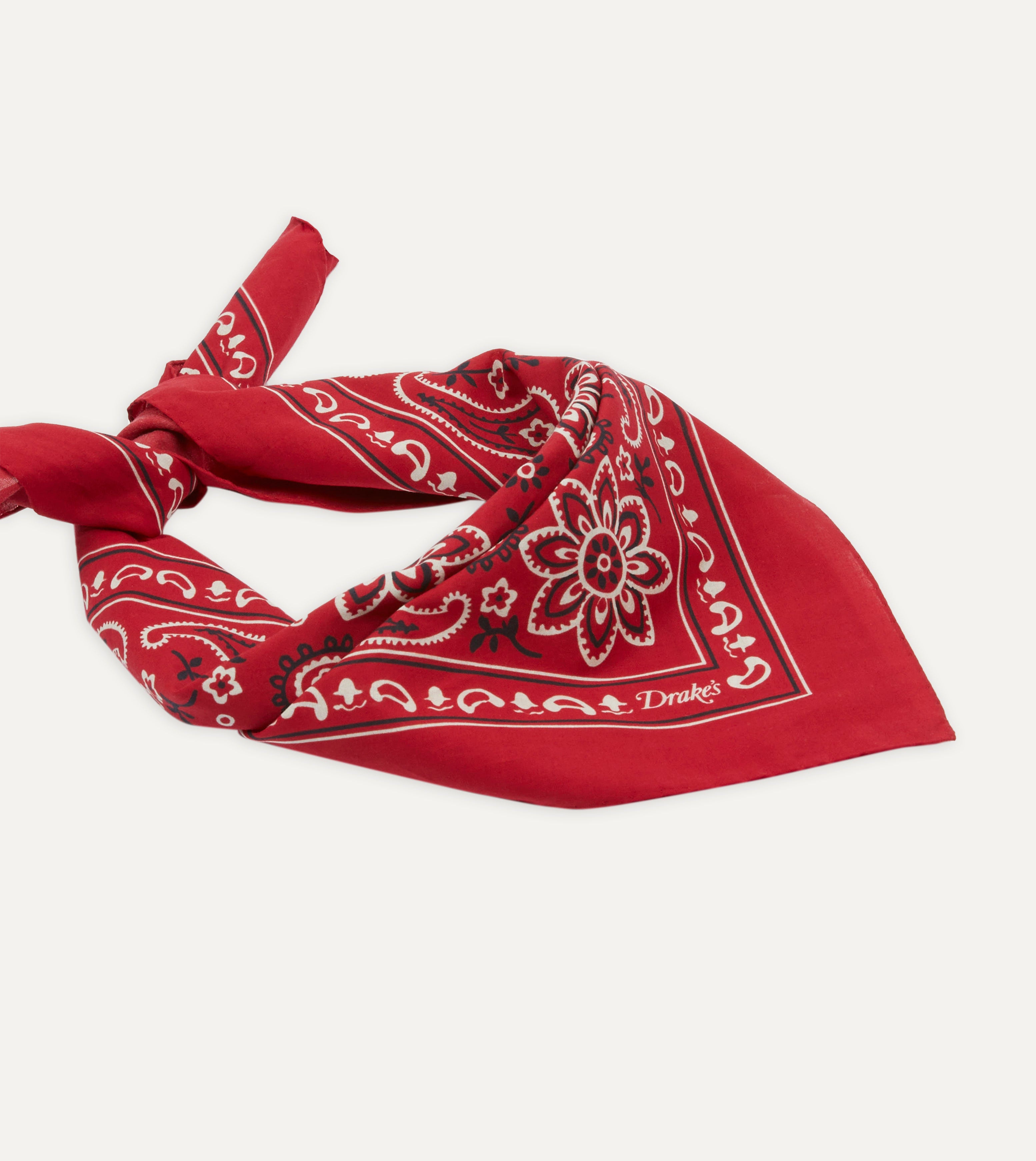 Stylish Red Paisley Print Cotton Bandana - Fashionable Head Scarf & Neck Wrap for Women & Men - Perfect for Outdoor Activities, Concerts, and Western Style Outfits