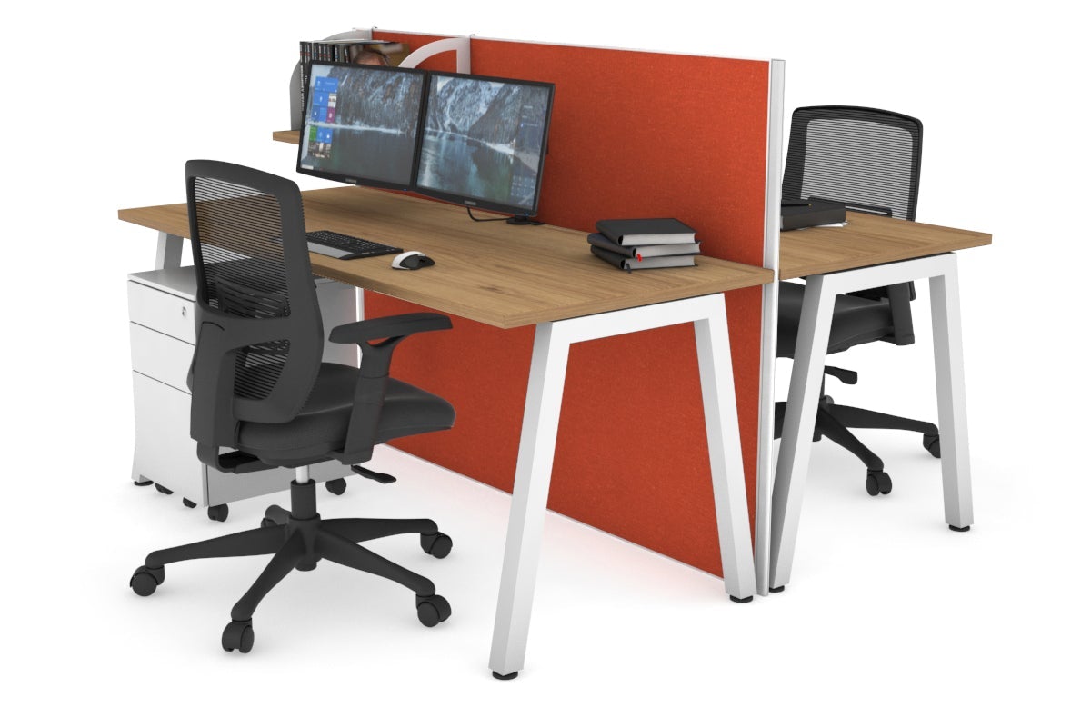 Horizon Quadro 2-Person Office Workstation Bench with A-Legs - 1400mm x 700mm (55