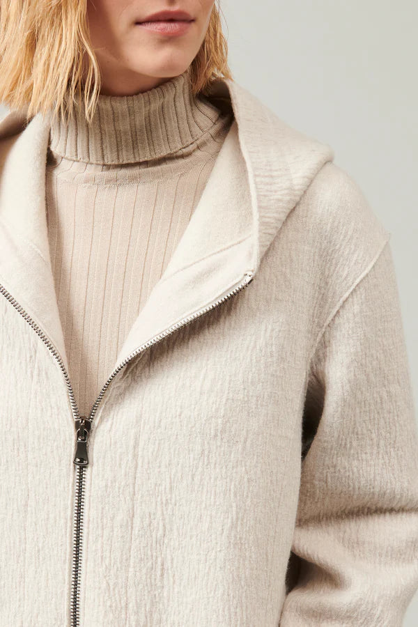 Comfort Fit Hooded Boiled Wool Jacket for Women - Warm Winter Coat with Ice-Resistant Fabric | Perfect for Outdoor Activities & Cold Weather Fashion