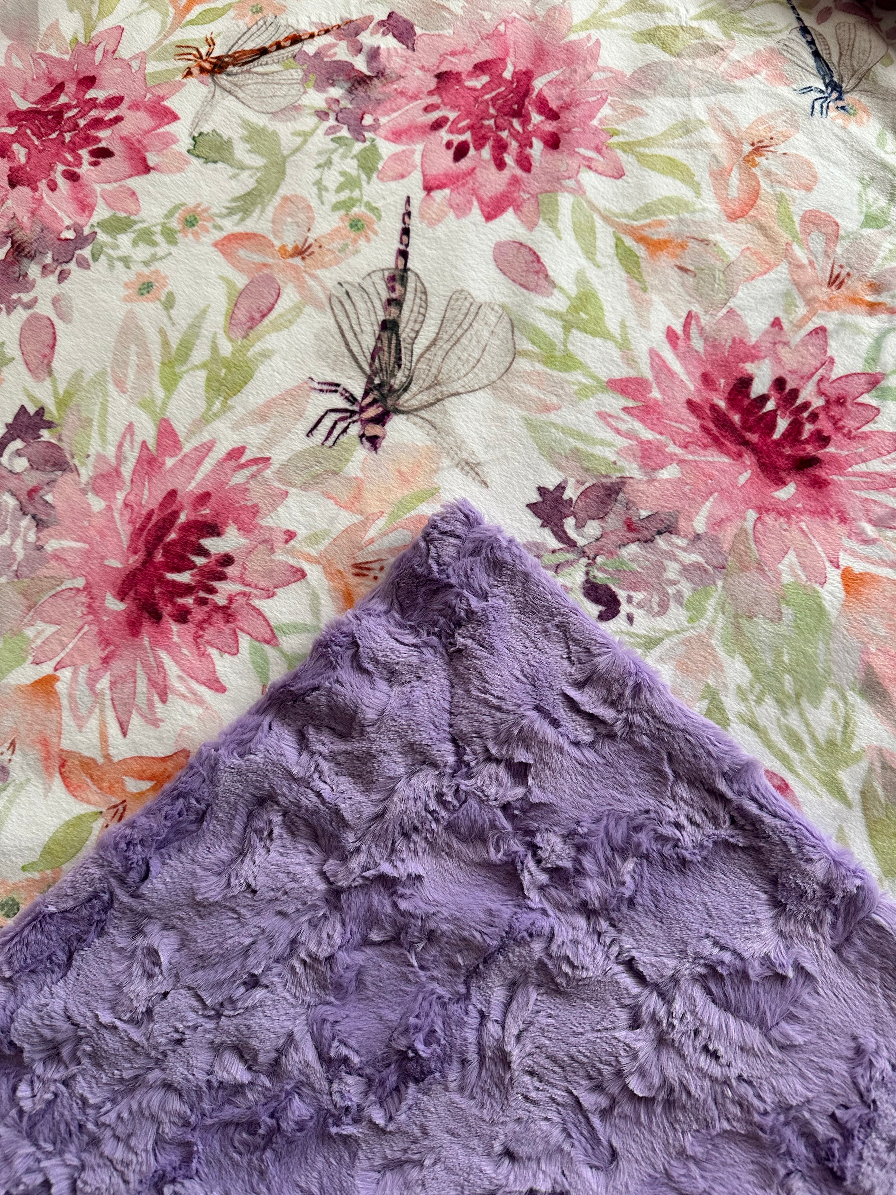 Alex Elderberry Dragonfly Minky Blanket 55x67 - Ultra Soft Fleece Throw for Adults & Kids - Perfect for Bed, Sofa, Nursery, and Travel