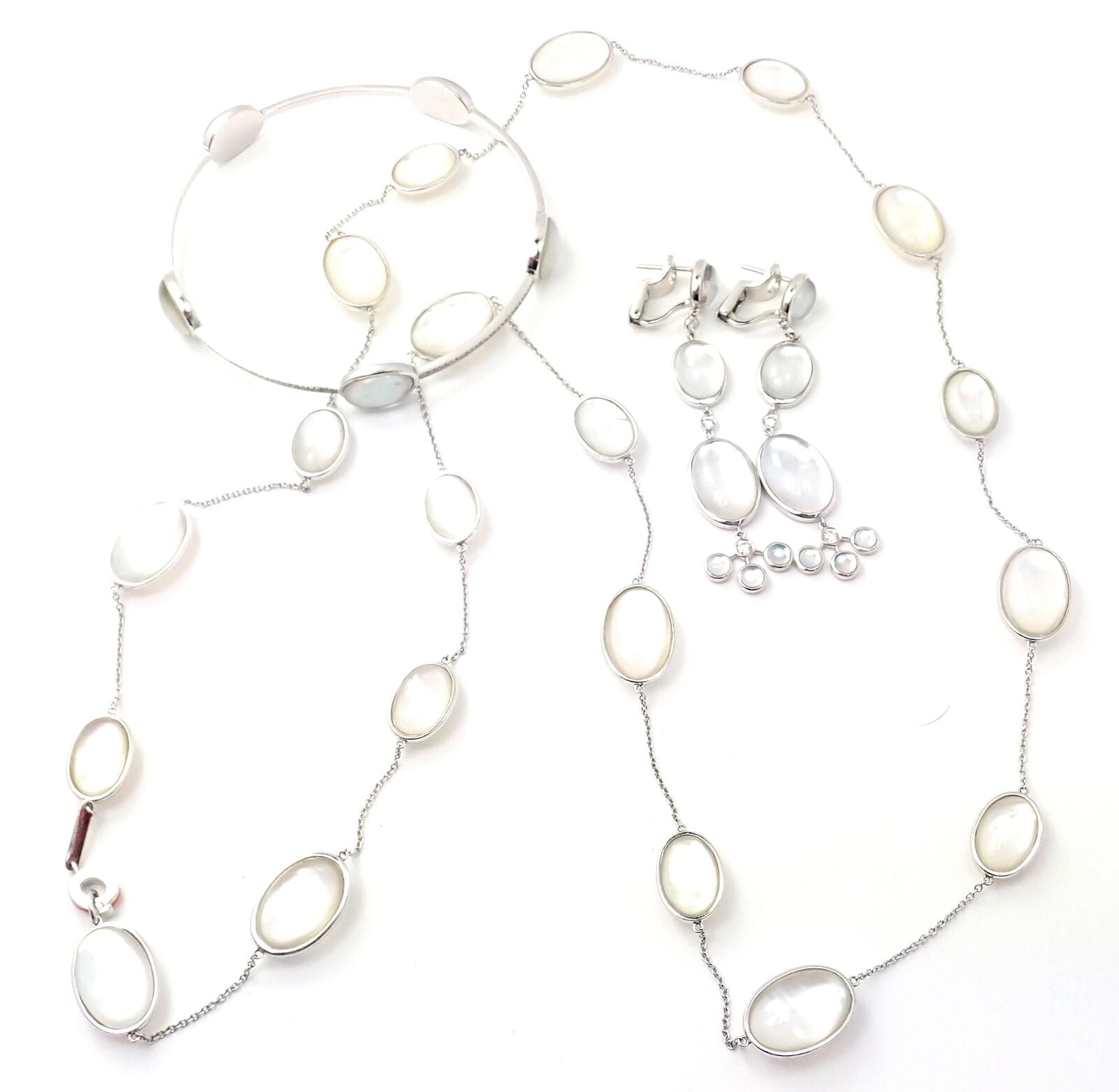 Ivanka Trump 18k Gold Plated Diamond & Mother of Pearl Jewelry Set - Necklace, Bracelet, Earrings for Women - Perfect for Weddings, Parties & Special Occasions