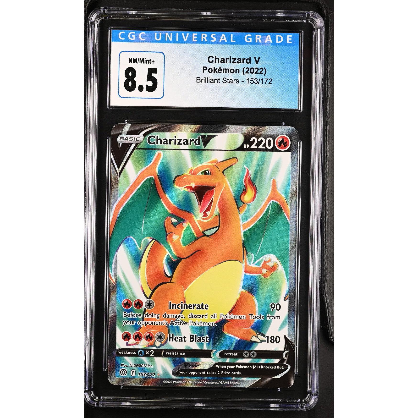2022 Pokemon Brilliant Stars Charizard 153/172 CGC 8.5 Graded Trading Card - Perfect for Collectors, Gaming & Investment