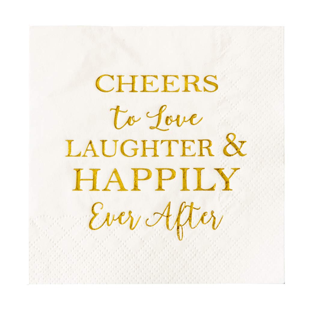 50ct Gold Foil Cocktail Napkins for Bridal & Wedding Showers