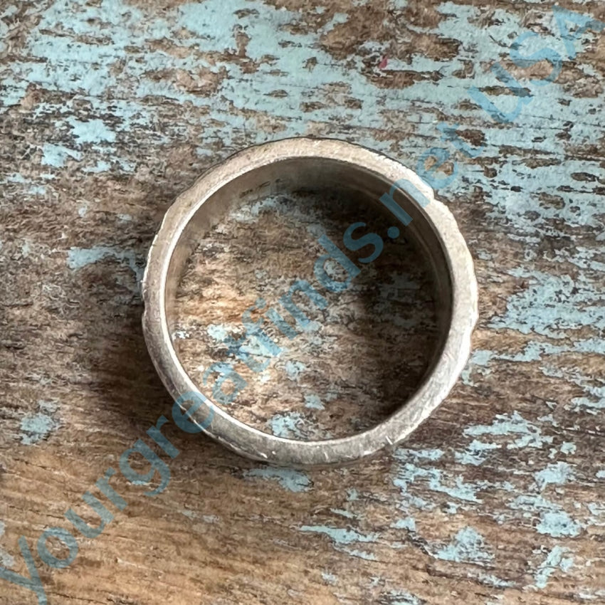 Elegant Sterling Silver Floral Wide Band Spinner Ring for Women | Adjustable Size 5 | Perfect for Meditation, Stress Relief & Fashion Accessories