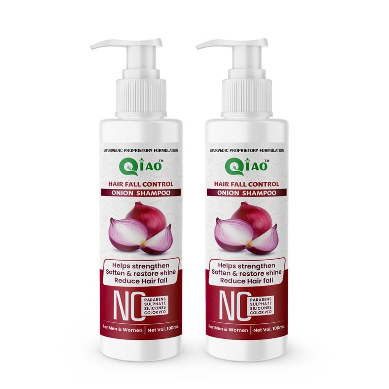 Onion Hair Shampoo Pack of 2 | Paraben-Free Hair Fall Control & Strengthening Shampoo | Promotes Smoother, Softer & Shinier Hair | Reduces Hair Fall Up to 100% | Ideal for Daily Hair Care & Scalp Health