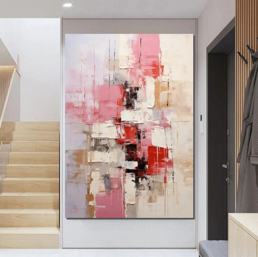 Modern Abstract Acrylic Canvas Wall Art - Palette Knife Painting for Bedroom & Living Room Decor - Large Oversized Artwork Perfect Behind Sofa or Above Bed - Home & Office Wall Decor