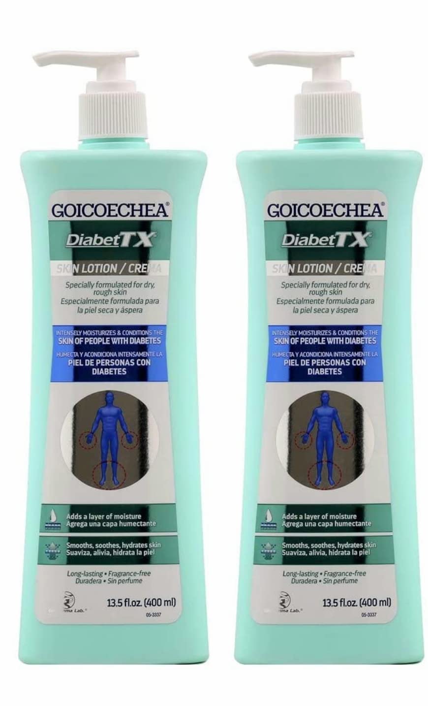 Goicoechea DiabetTX Diabetic Foot & Body Cream - Set of 2 - Moisturizing Skin Care for Dry, Cracked Feet & Hands - Ideal for Diabetes, Neuropathy & Dry Skin Relief