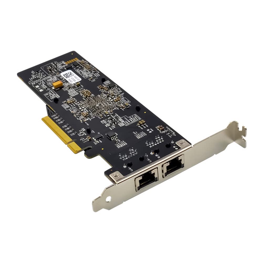 Knnuey X550-T2 10GbE Dual Port RJ45 PCIe X8 Server Network Card - Black PCB Converged Network Adapter for High-Speed Data Transfer & Cloud Computing