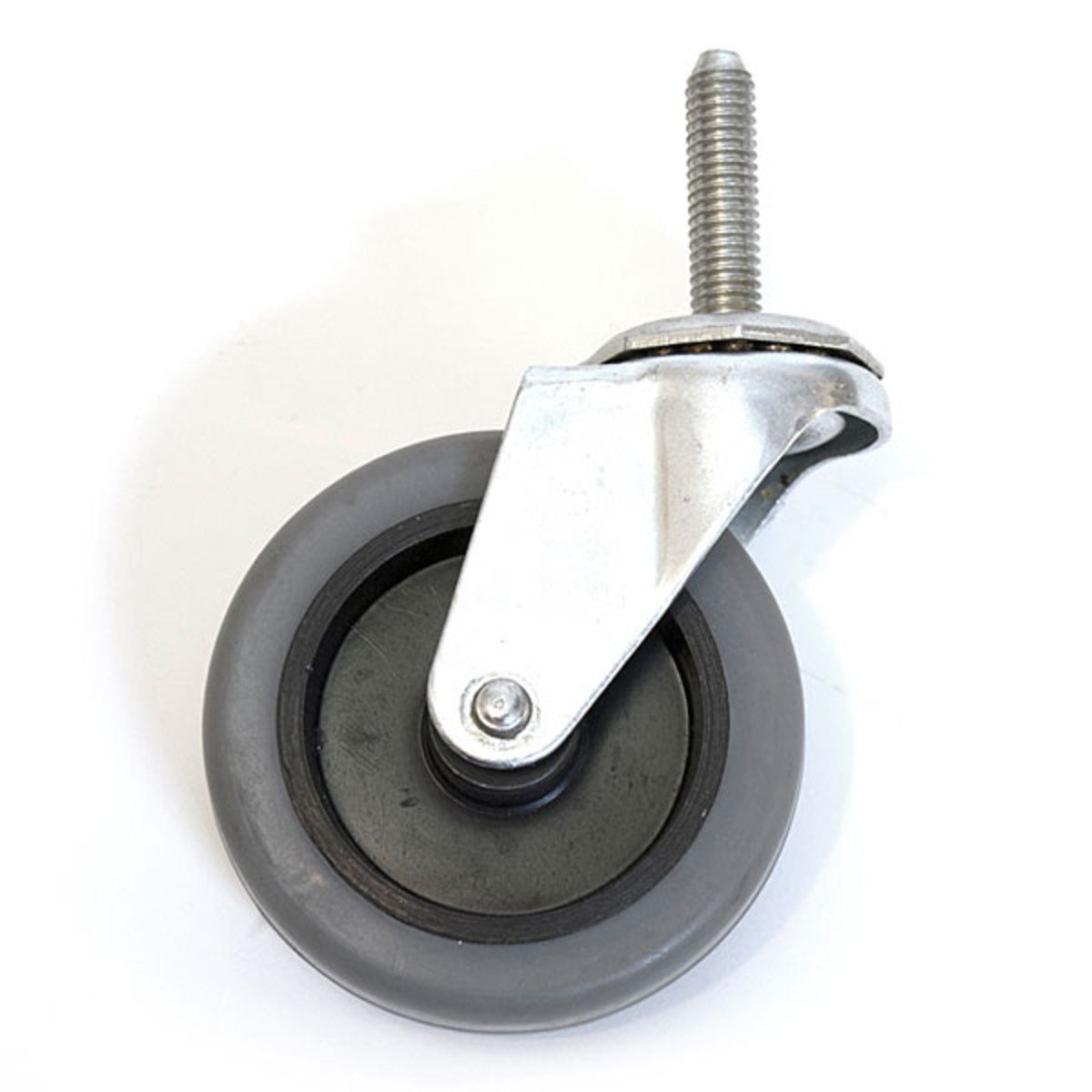 3/8 Thread Grey Nonlocking Rubber Caster Wheels - Heavy Duty Replacement Casters for Furniture, Carts, and Industrial Equipment
