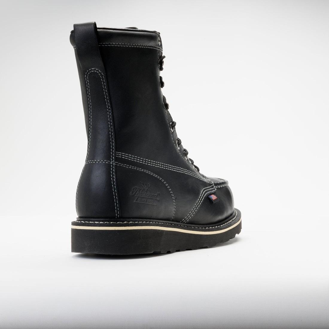 Midnight Series 8 Steel Toe Moc Toe Work Boots for Men - Black Safety Shoes for Construction, Warehouse & Outdoor Work