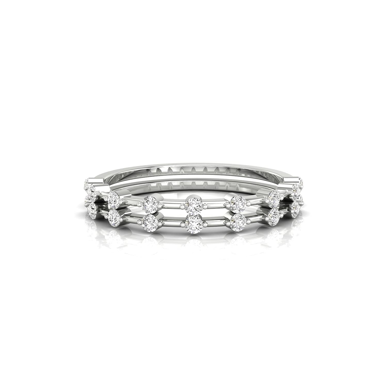0.32 CTW Round Colorless Moissanite Wedding Band for Women - 925 Sterling Silver Stackable Anniversary Ring, Dainty Minimalist Jewelry Gift for Her - Perfect for Bridal Sets, Engagements & Special Occasions