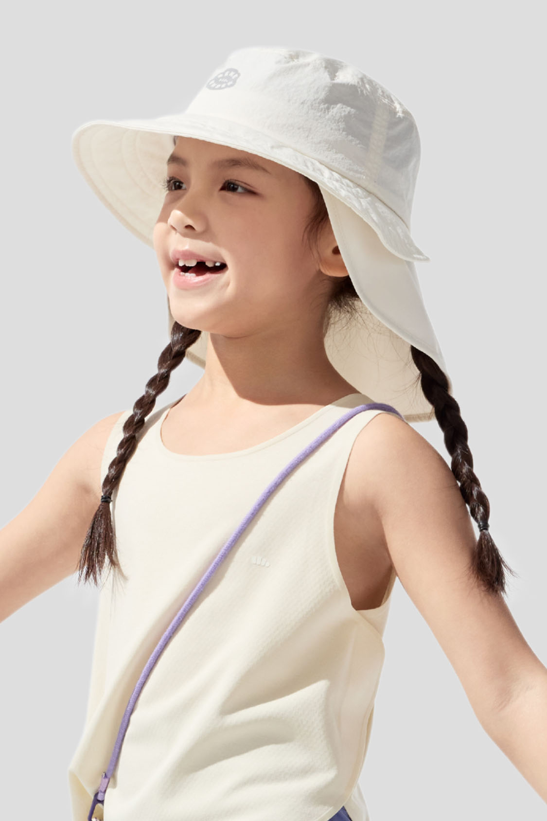 Foldable Kids Sun Hat with UPF50+ UV Protection & Shoulder Cover - Perfect for Beach, Pool, and Outdoor Activities