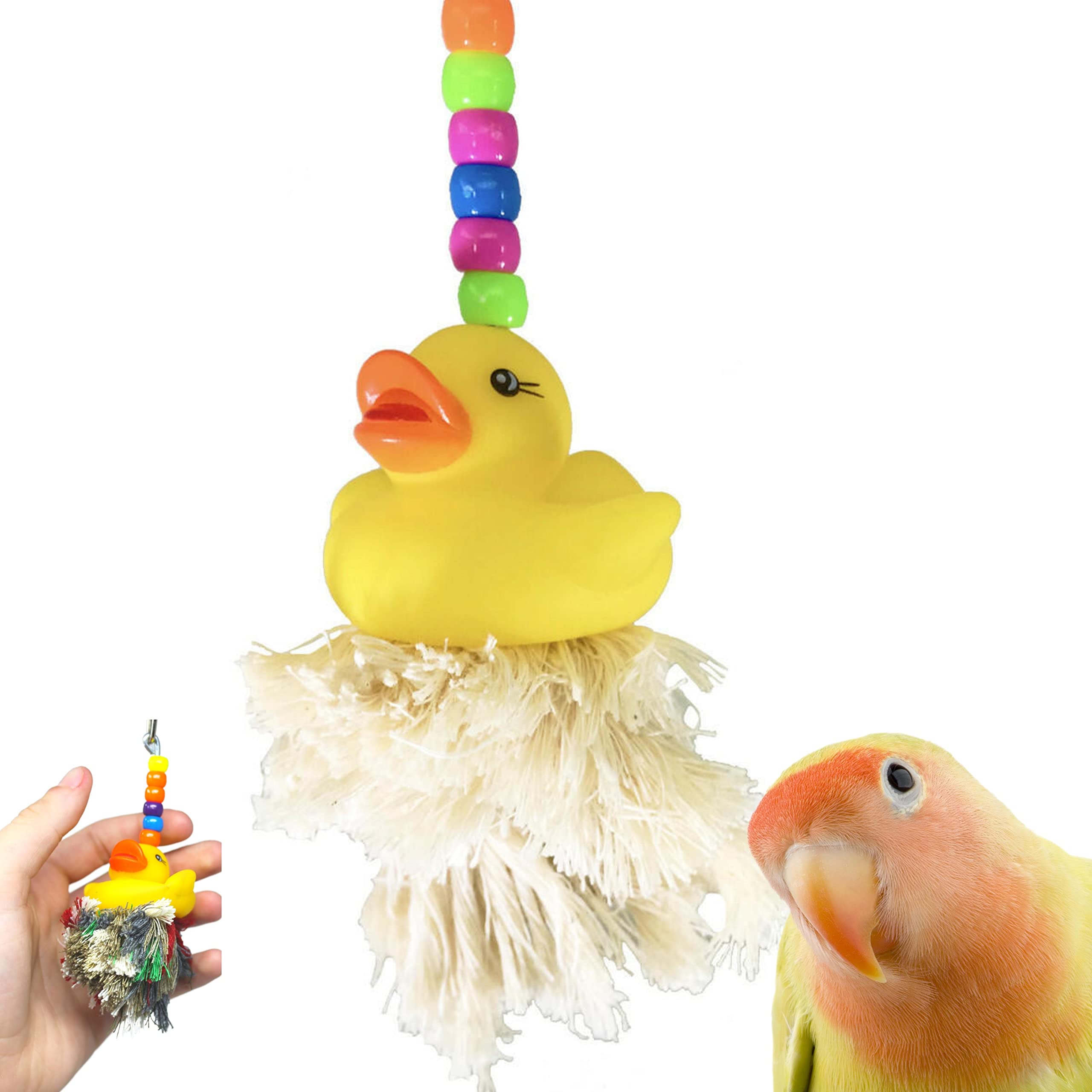 Bonka Bird Toys 1125 Ducky Plucker - Small Bird Toy for Parrots, Cockatiels, Lovebirds & Conures - Colorful Chewable Cage Accessory for Mental Stimulation & Play - Perfect for Parakeets & Small Birds in Cages