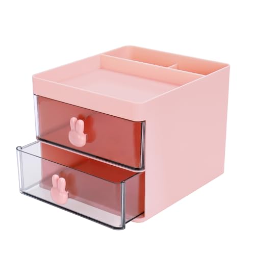 3 Compartments + 2 Drawer (Pink)