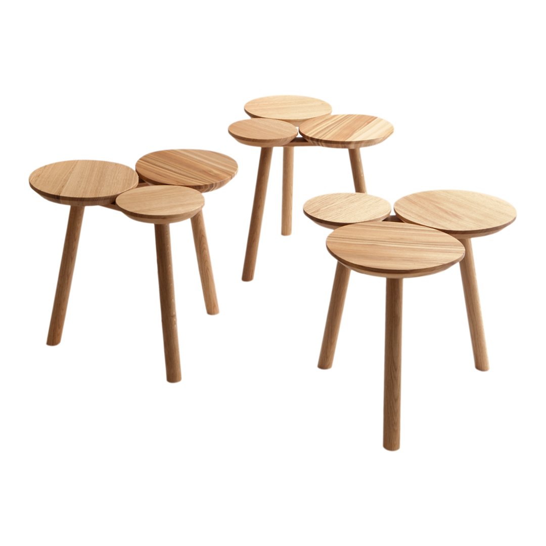 Nao Tamura July Stool Table by Nikari - Modern Scandinavian Wooden Side Table for Living Room, Bedroom, or Office Decor