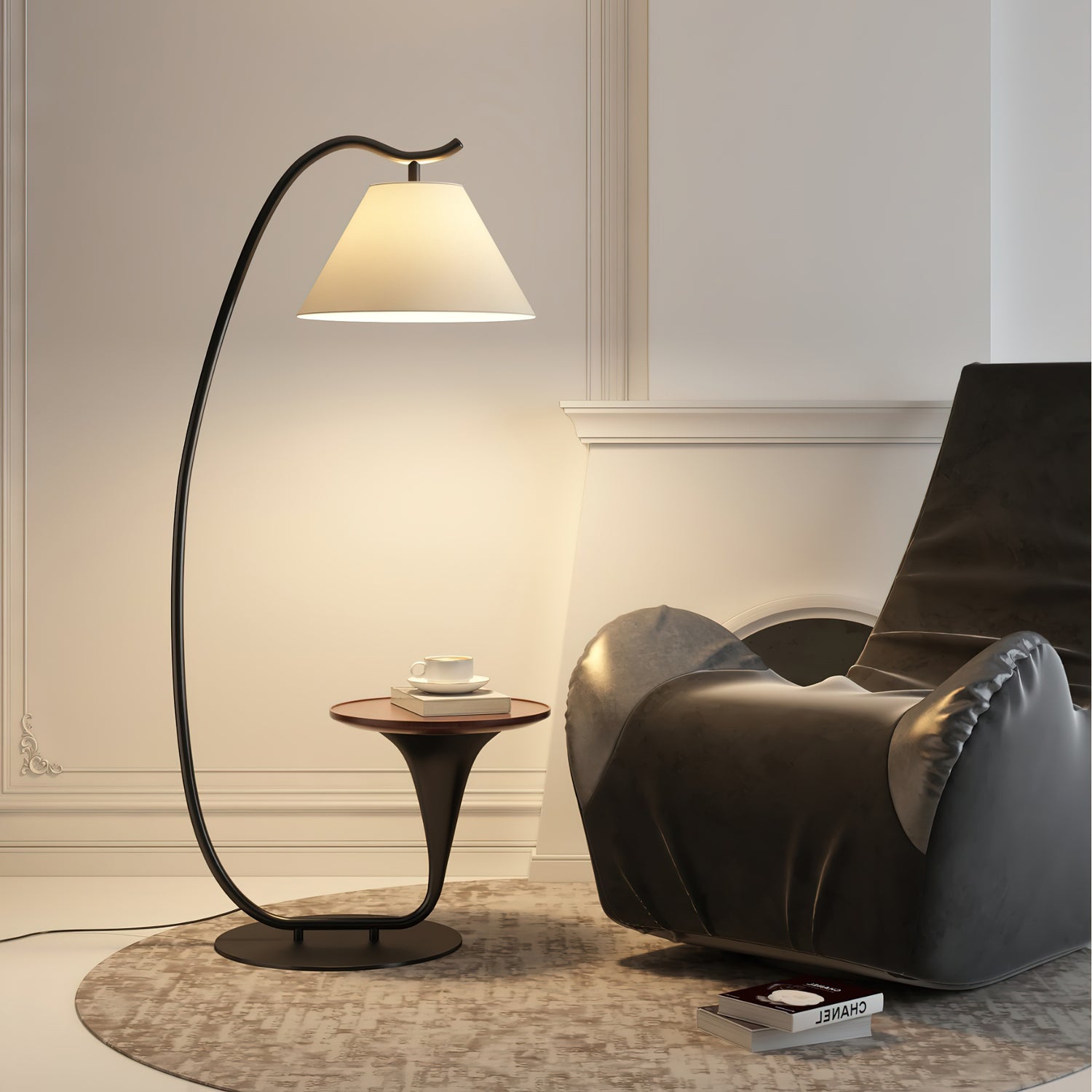 Modern Curvature Floor Lamp - Adjustable Standing Light for Living Room, Bedroom & Office - Elegant Home Decor Lighting for Reading & Relaxation