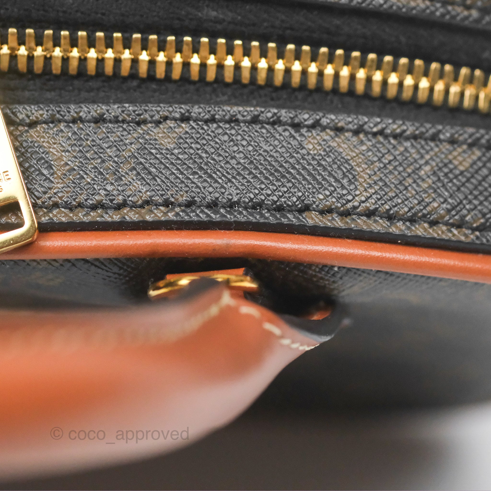 Celine Mini Bowling Bag in Triomphe Canvas & Tan Calfskin Leather - Stylish Crossbody Purse for Women, Perfect for Work, Travel & Everyday Use