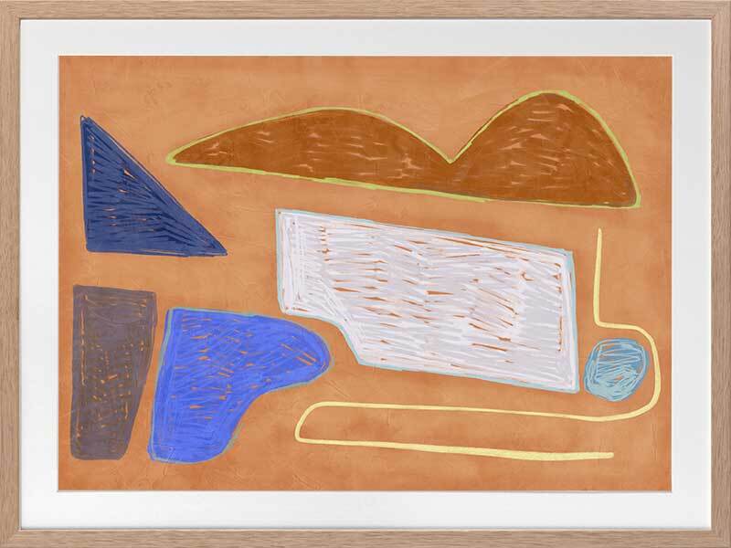 Desert Geo I Framed Art Print - Modern Abstract Wall Decor for Living Room, Bedroom & Office - Perfect for Home & Office Decor