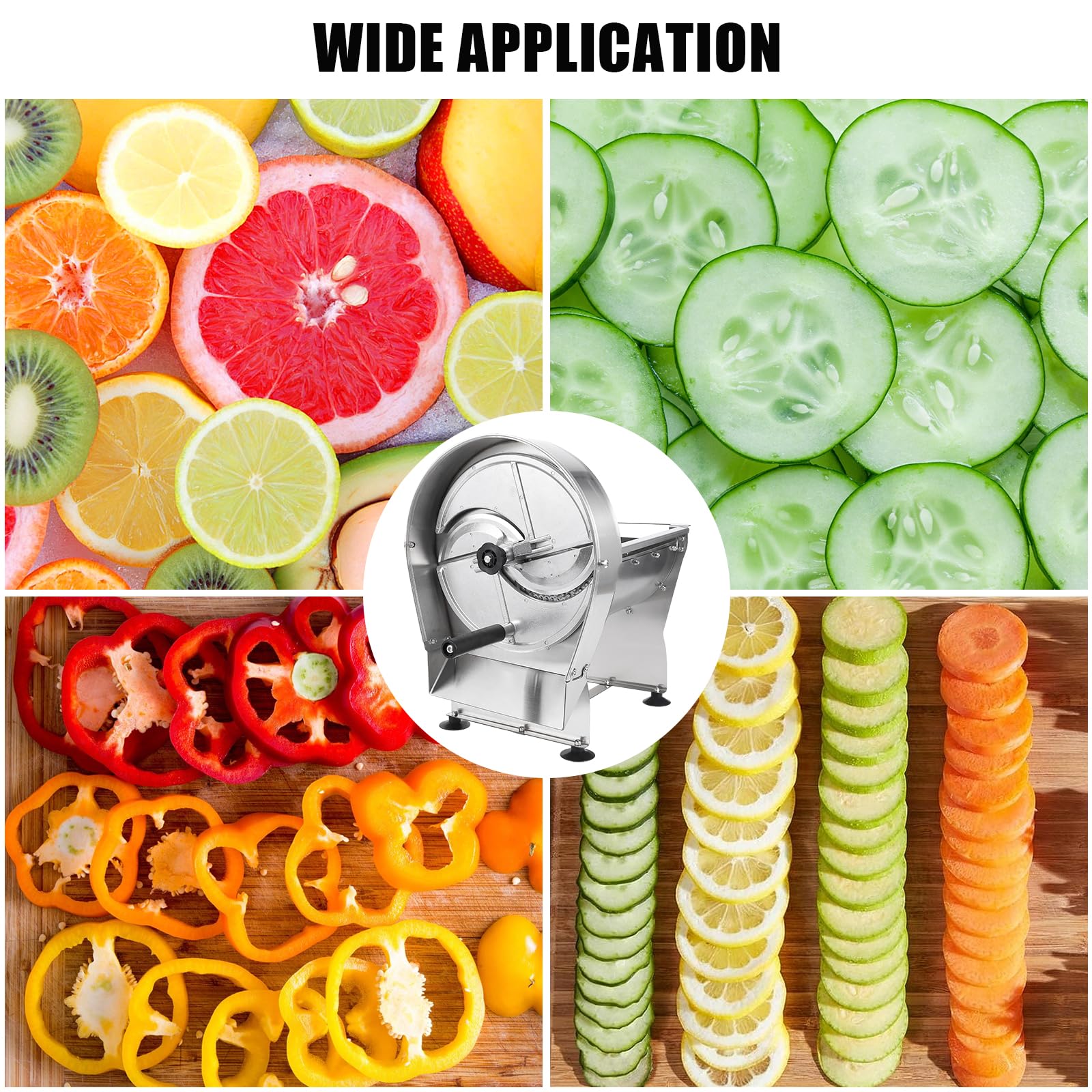 Electric Commercial Vegetable & Fruit Slicer - Adjustable 0.2-10mm Stainless Steel Food Cutter for Onion, Potato, Cabbage, Tomato, Lemon - Perfect for Restaurants, Catering & Home Kitchen Prep